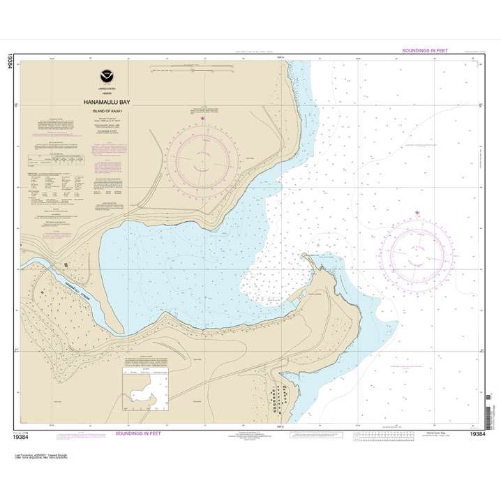 Historical NOAA Chart 19384: Hanamaulu Bay Island of Kaua'i - Life Raft Professionals