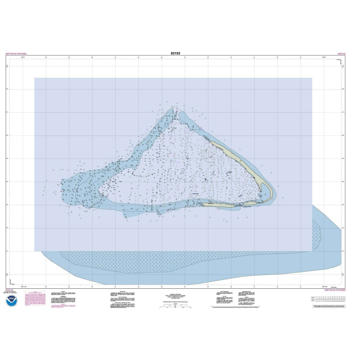 Historical NOAA Chart 83153: United States Possesion Kingman Reef - Life Raft Professionals