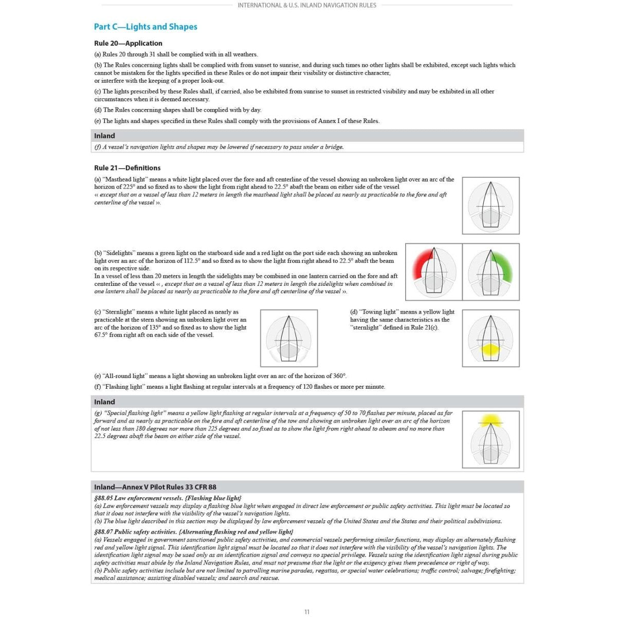 International & U.S. Inland Navigation Rules - 8.5 x 11": Amalgamated Gov't Version - Life Raft Professionals