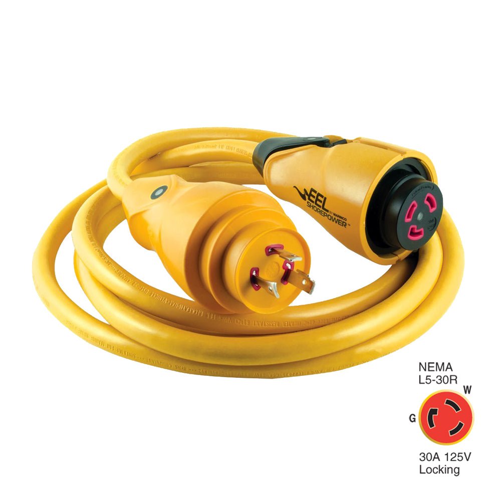 Marinco CS30-12 EEL 30A 125V Shore Power Cordset - 12' - Yellow - Life Raft Professionals