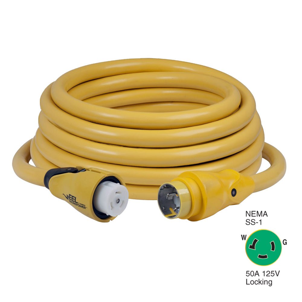 Marinco CS503-50 EEL 50A 125V Shore Power Cordset - 50' - Yellow - Life Raft Professionals
