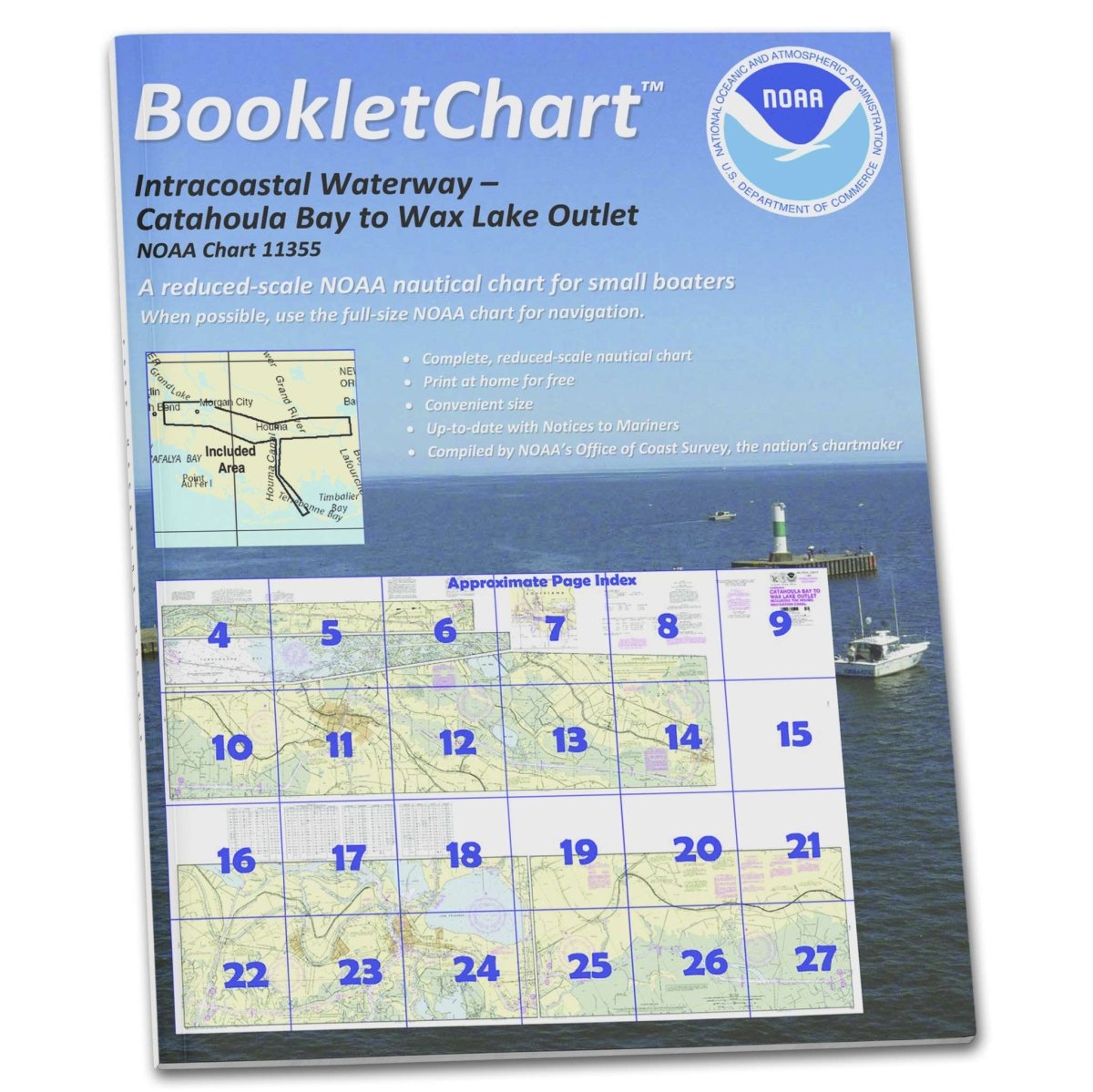 NOAA Booklet Chart 11355: Intracoastal Waterway Catahoula Bay to Wax Lake Outlet, etc. - Life Raft Professionals