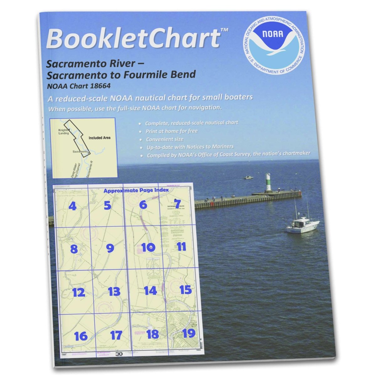 NOAA Booklet Chart 18664: Sacramento River Sacramento to Fourmile Bend - Life Raft Professionals