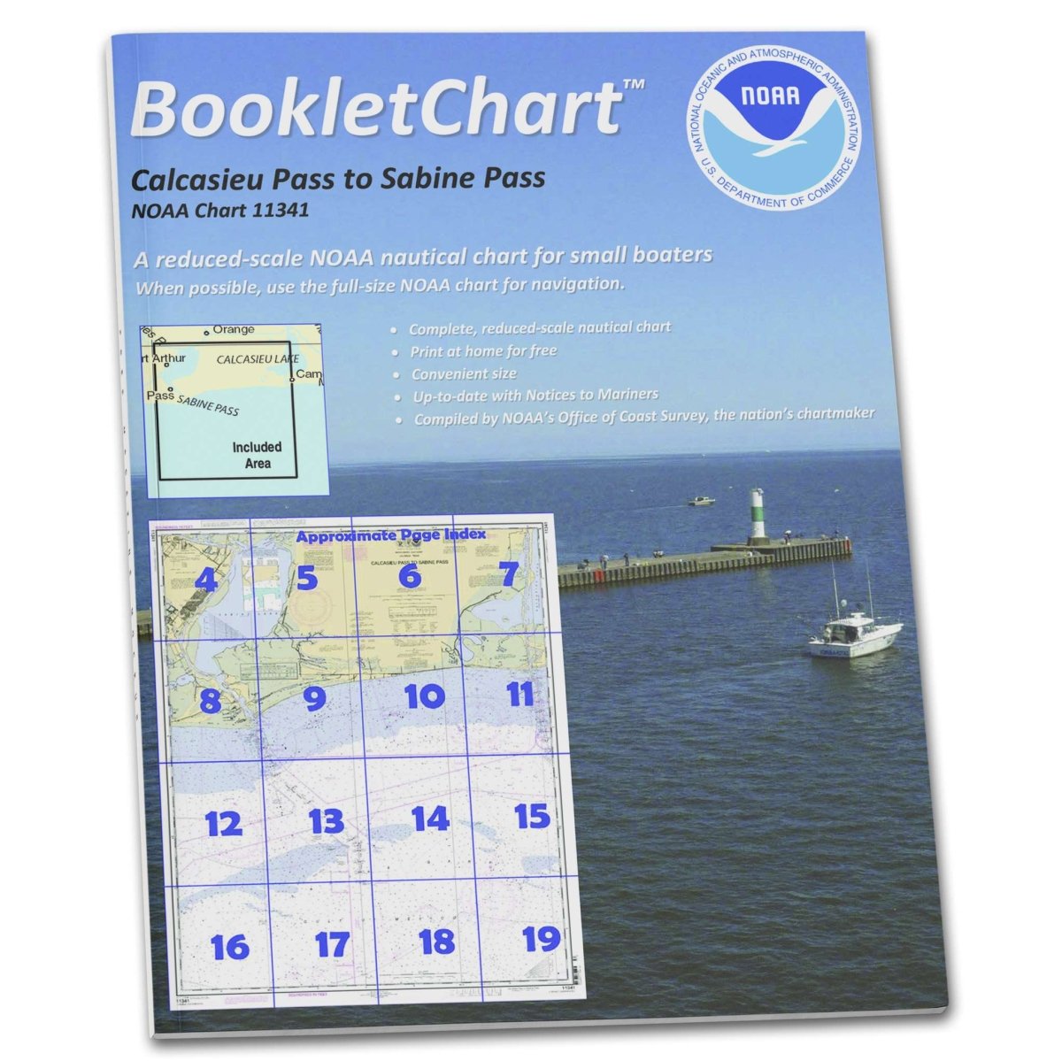 NOAA BookletChart 11341: Calcasieu Pass to Sabine Pass - Life Raft Professionals