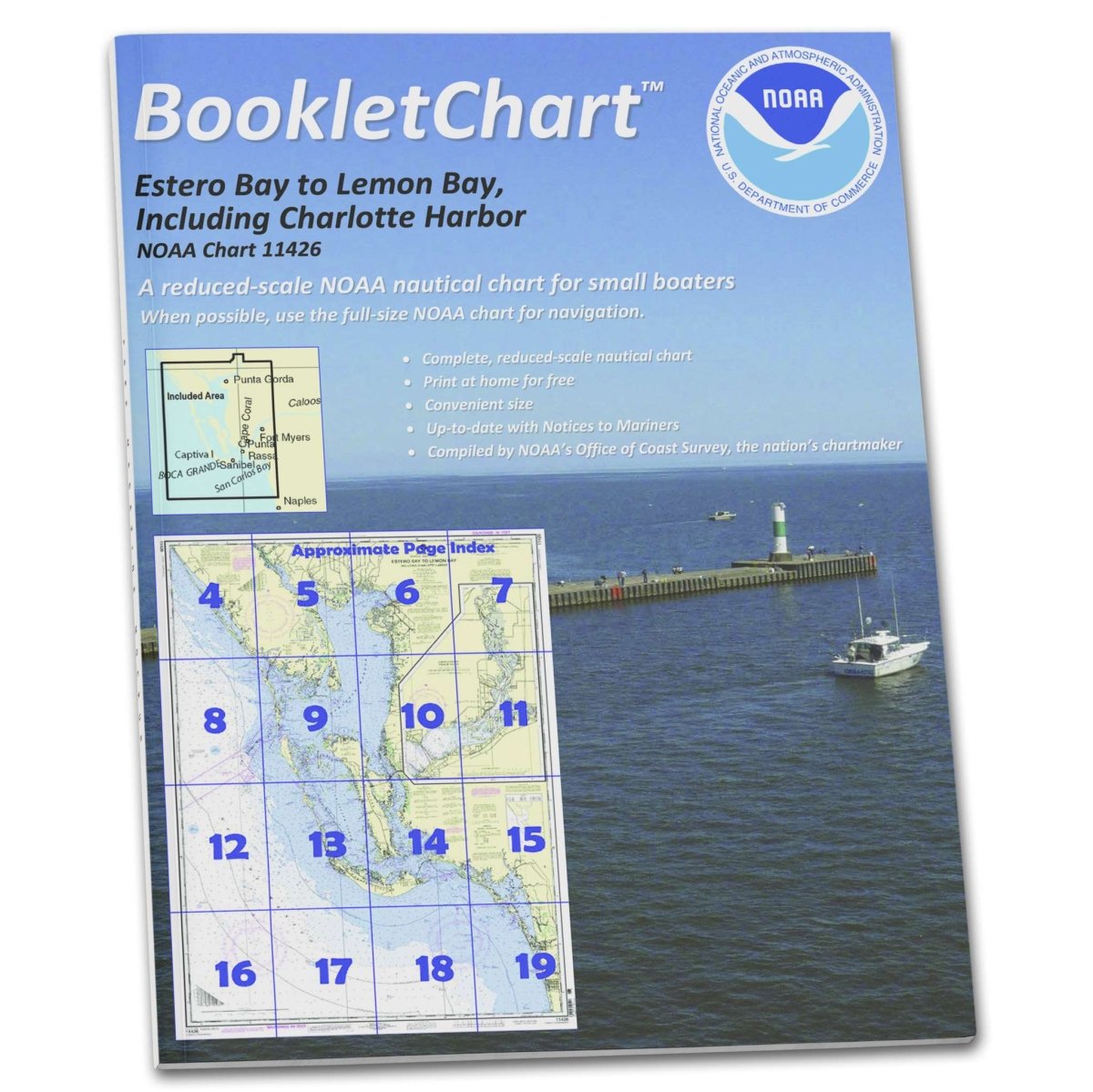 NOAA BookletChart 11426: Estero Bay to Lemon Bay: Including Charlotte Harbor, Handy 8.5" x 11" Size. Paper Chart Book Designed for use Aboard Small Craft - Life Raft Professionals