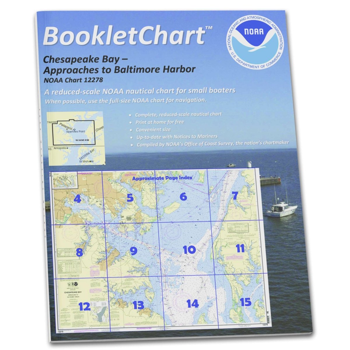 NOAA BookletChart 12278: Chesapeake Bay Approaches to Baltimore Harbor - Life Raft Professionals