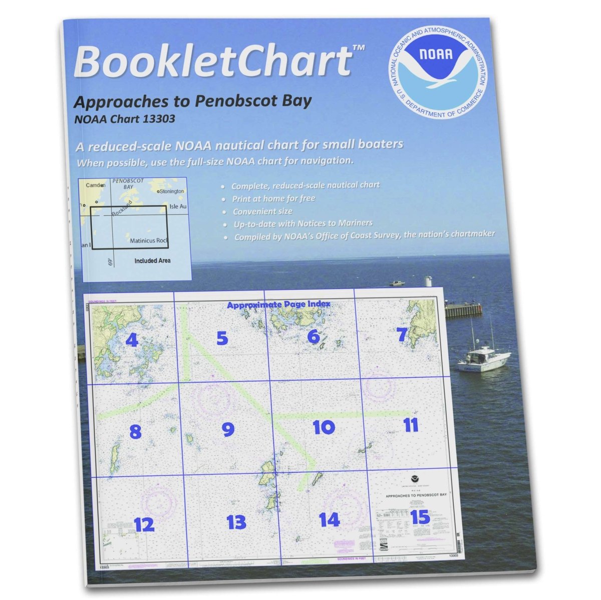 NOAA BookletChart 13303 Approaches to Penobscot Bay Life Raft