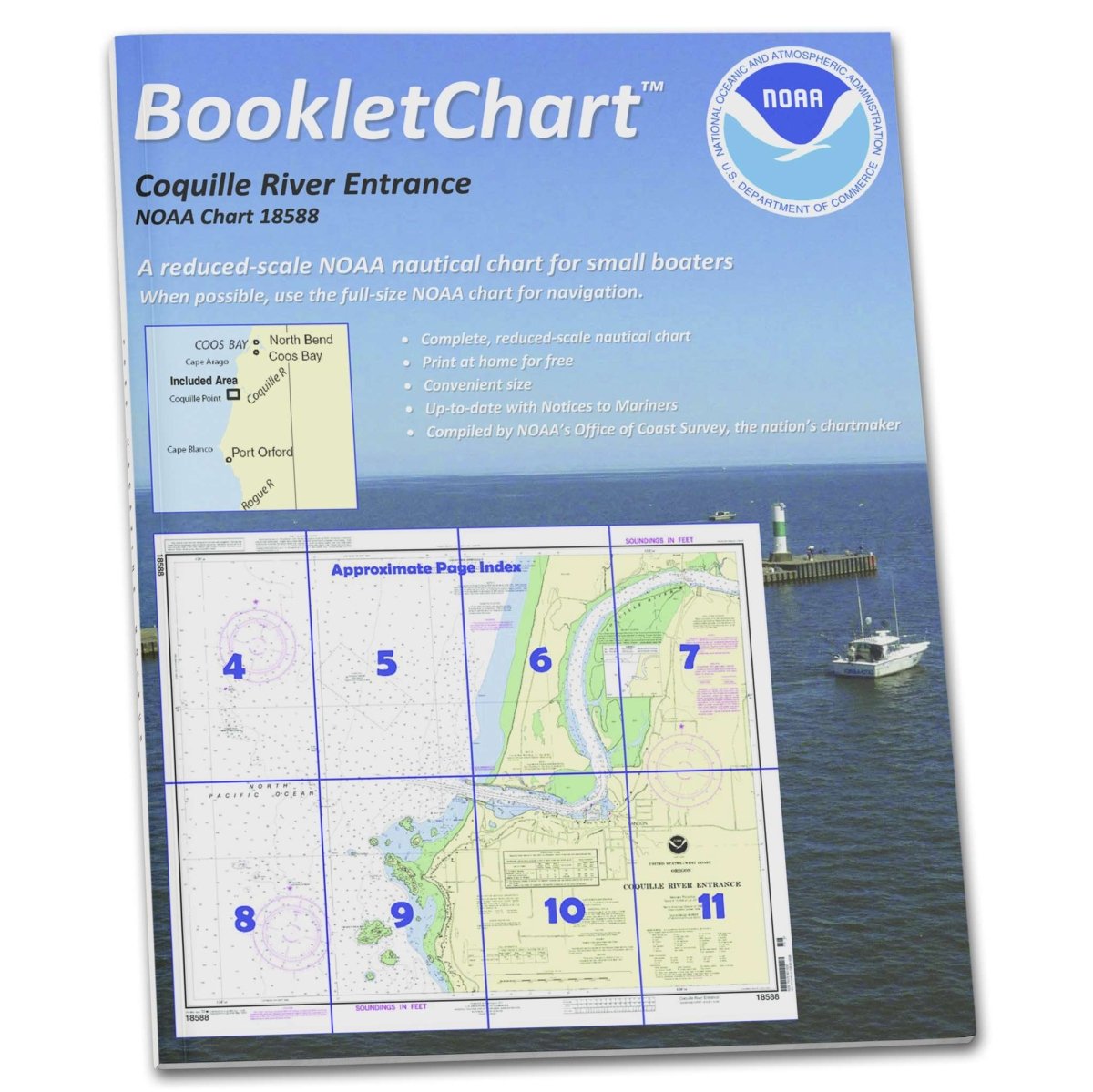NOAA BookletChart 18588: Coquille River Entrance - Life Raft Professionals