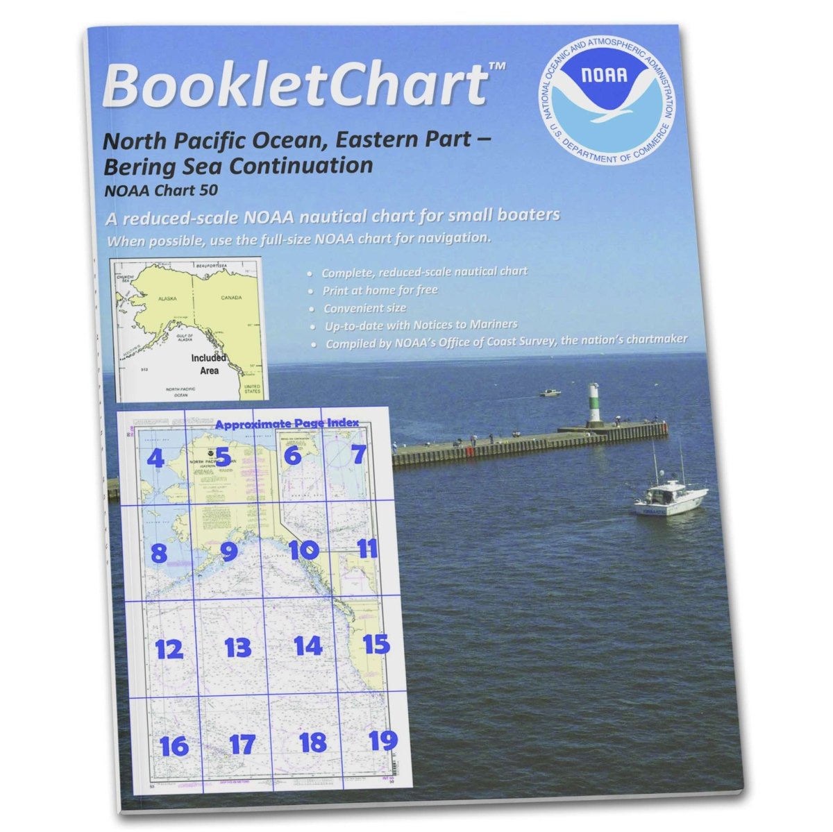 NOAA BookletChart 50: North Pacific Ocean (Eastern Part) Bering Sea Continuation - Life Raft Professionals