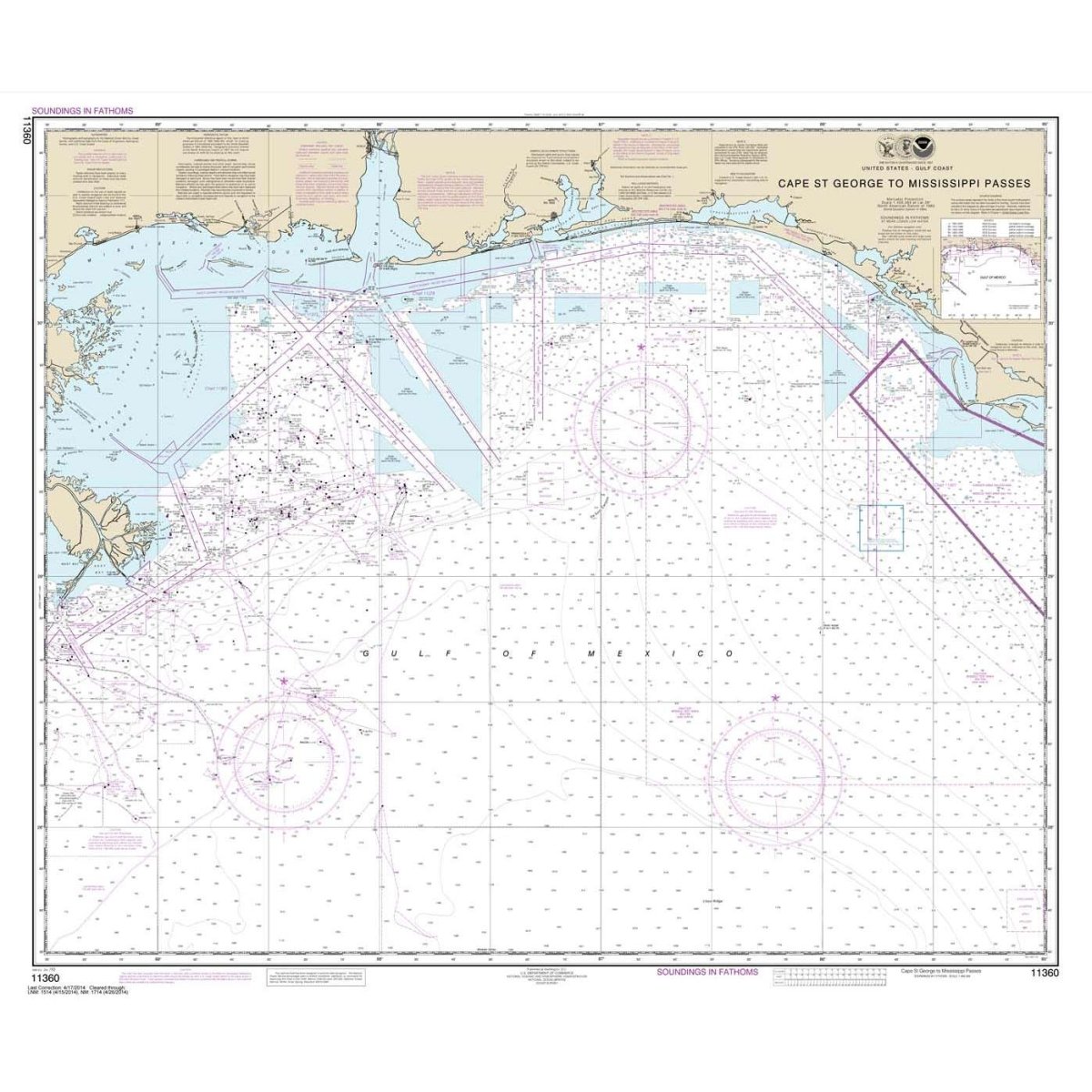 NOAA Chart 11360: Cape St. George to Mississippi Passes - Life Raft Professionals