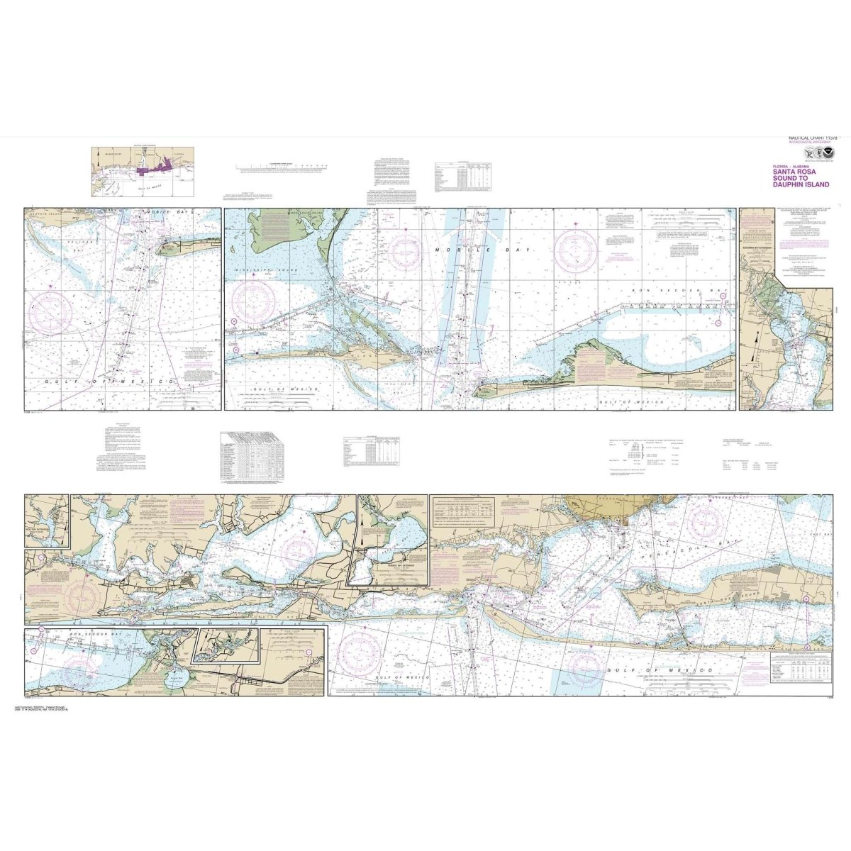NOAA Chart 11378: Intracoastal Waterway Santa Rosa Sound to Dauphin Island - Life Raft Professionals