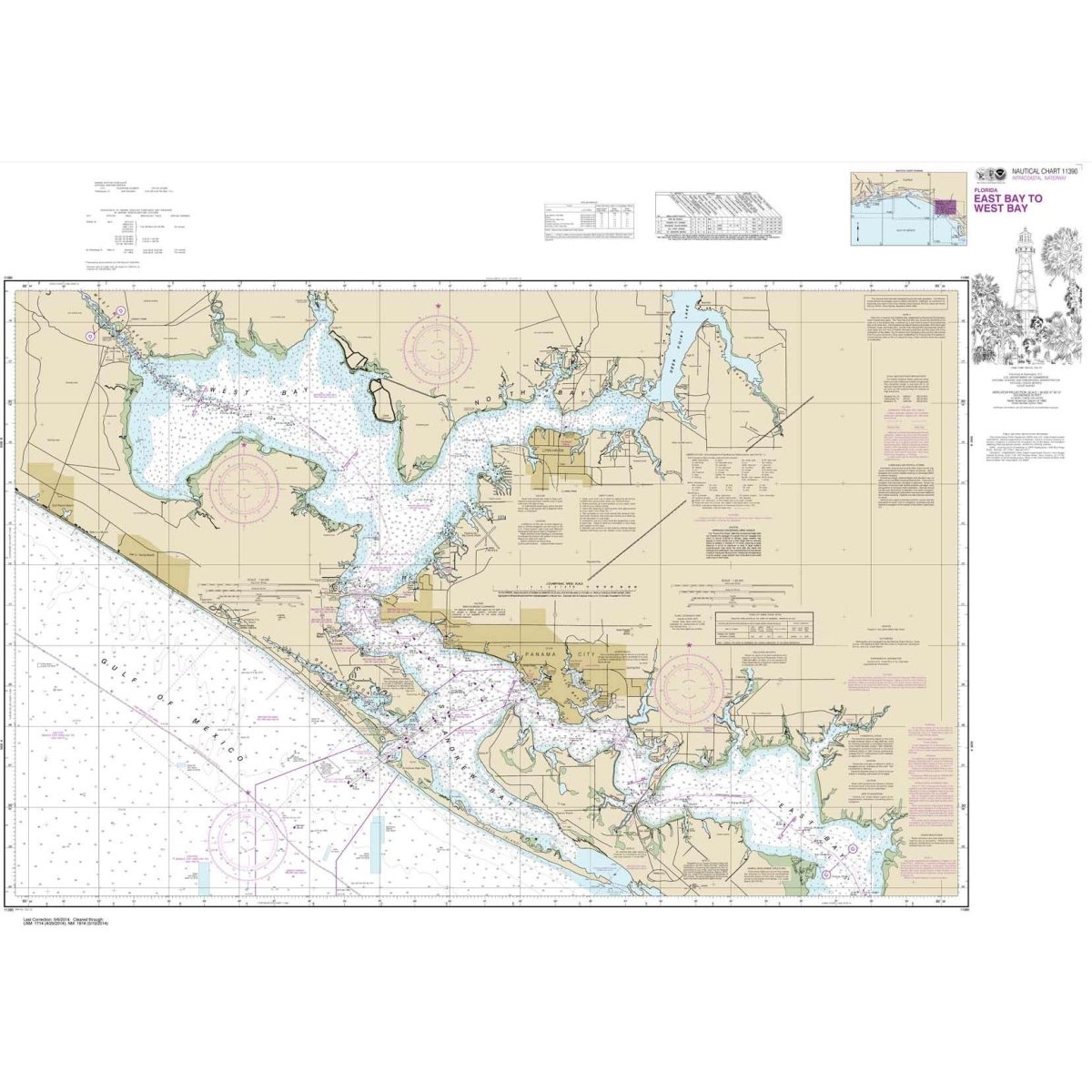 NOAA Chart 11390: Intracoastal Waterway East Bay to West Bay - Life Raft Professionals