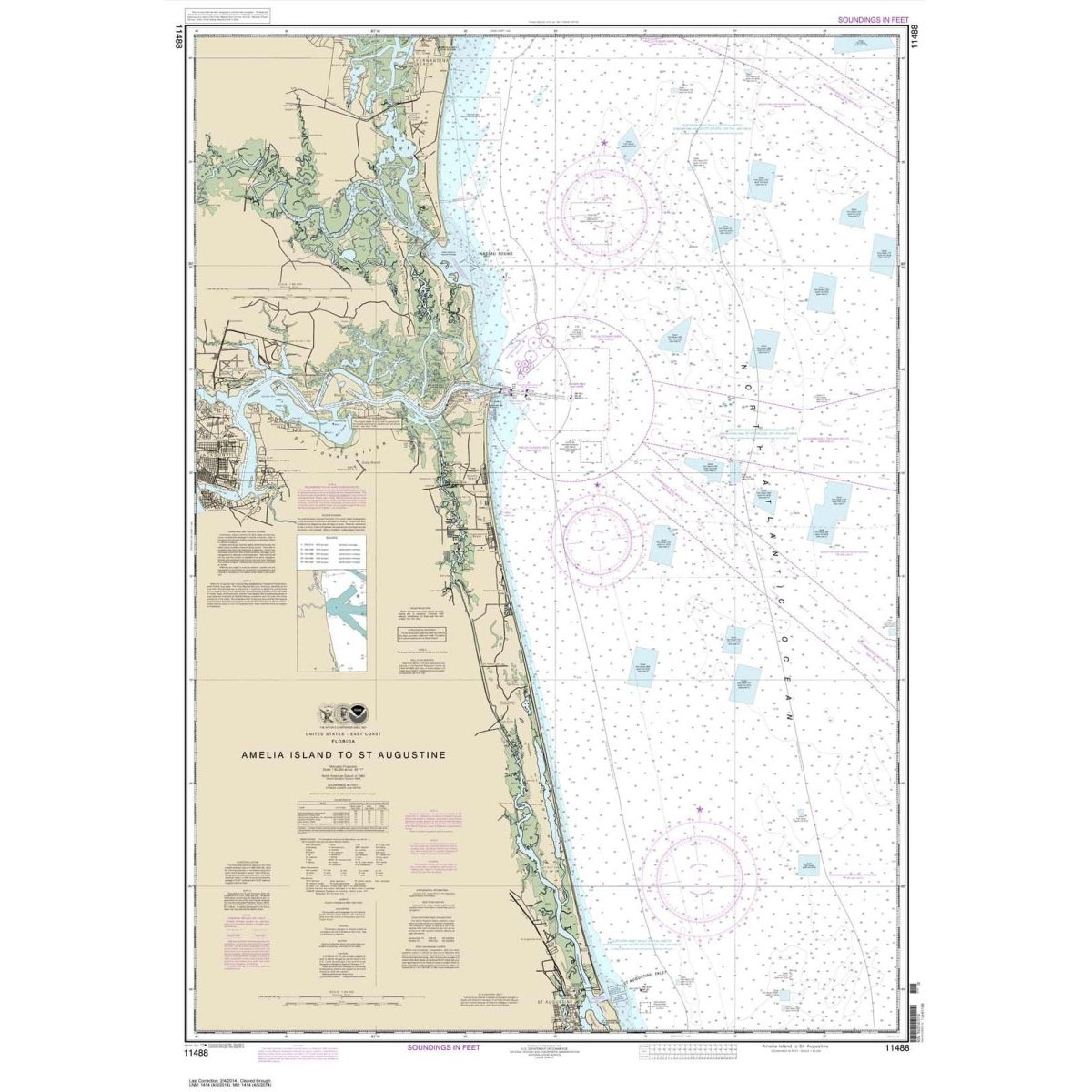 NOAA Chart 11488: Amelia Island to St. Augustine - Life Raft Professionals