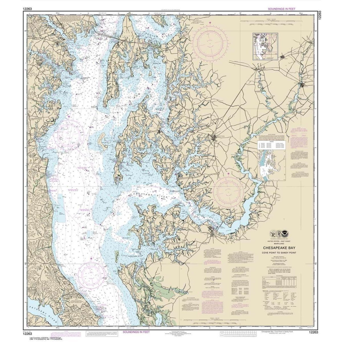 NOAA Chart 12263: Chesapeake Bay Cove Point to Sandy Point - Life Raft Professionals