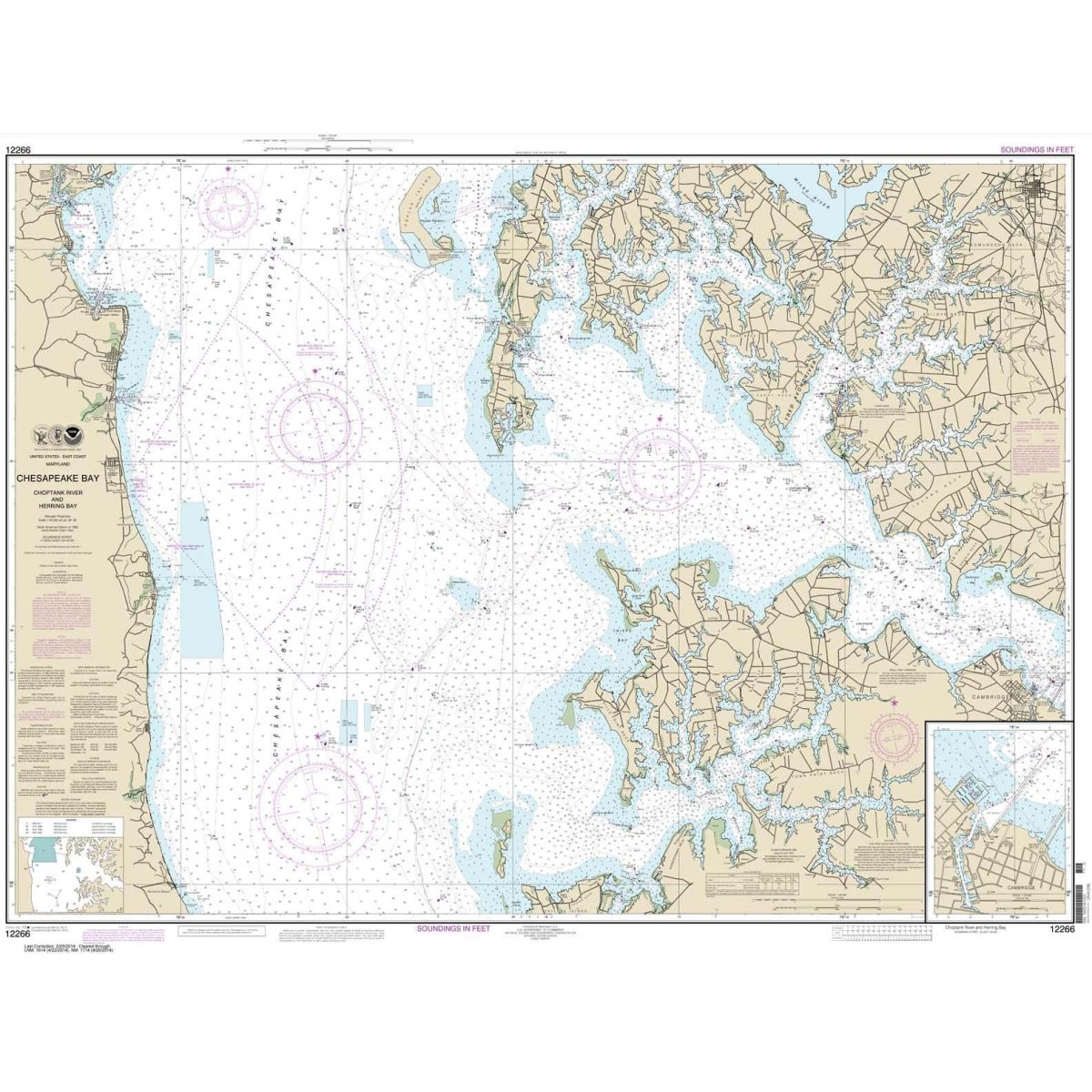 NOAA Chart 12266: Chesapeake Bay Choptank River and Herring Bay; Cambridge - Life Raft Professionals