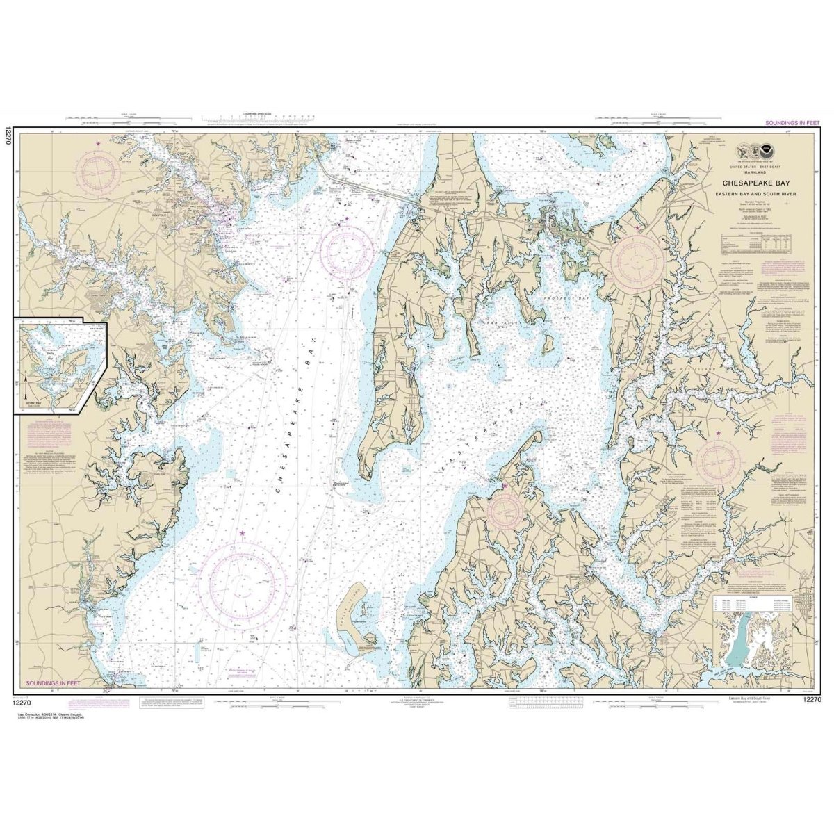 NOAA Chart 12270: Chesapeake Bay Eastern Bay and South River; Selby Bay - Life Raft Professionals