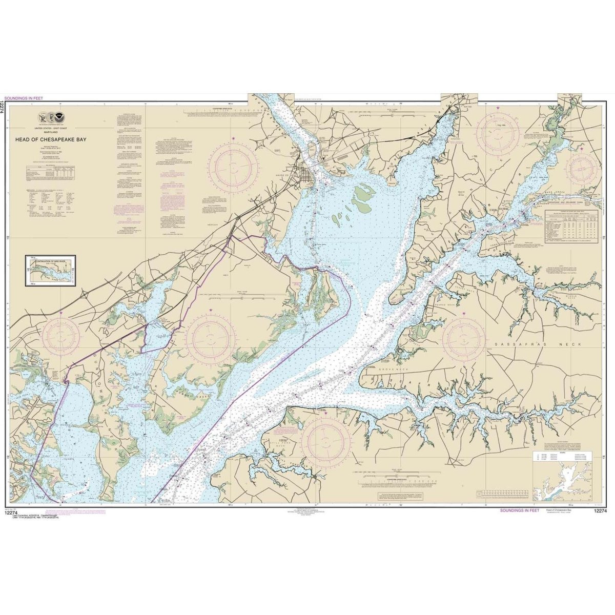 NOAA Chart 12274: Head of Chesapeake Bay - Life Raft Professionals