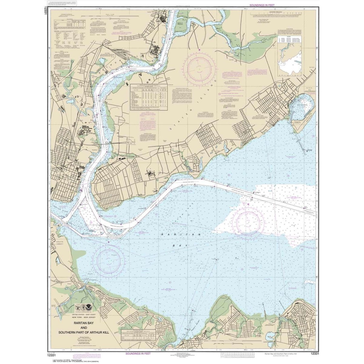 NOAA Chart 12331: Raritan Bay and Southern Part of Arthur Kill - Life Raft Professionals