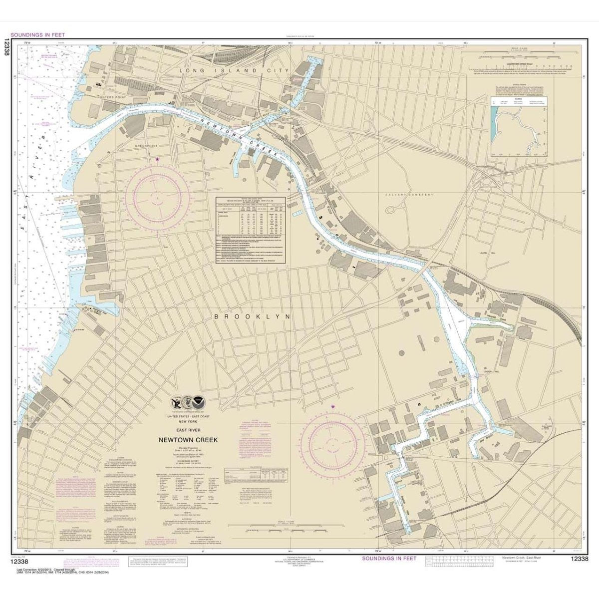 NOAA Chart 12338: East River Newtown Creek - Life Raft Professionals