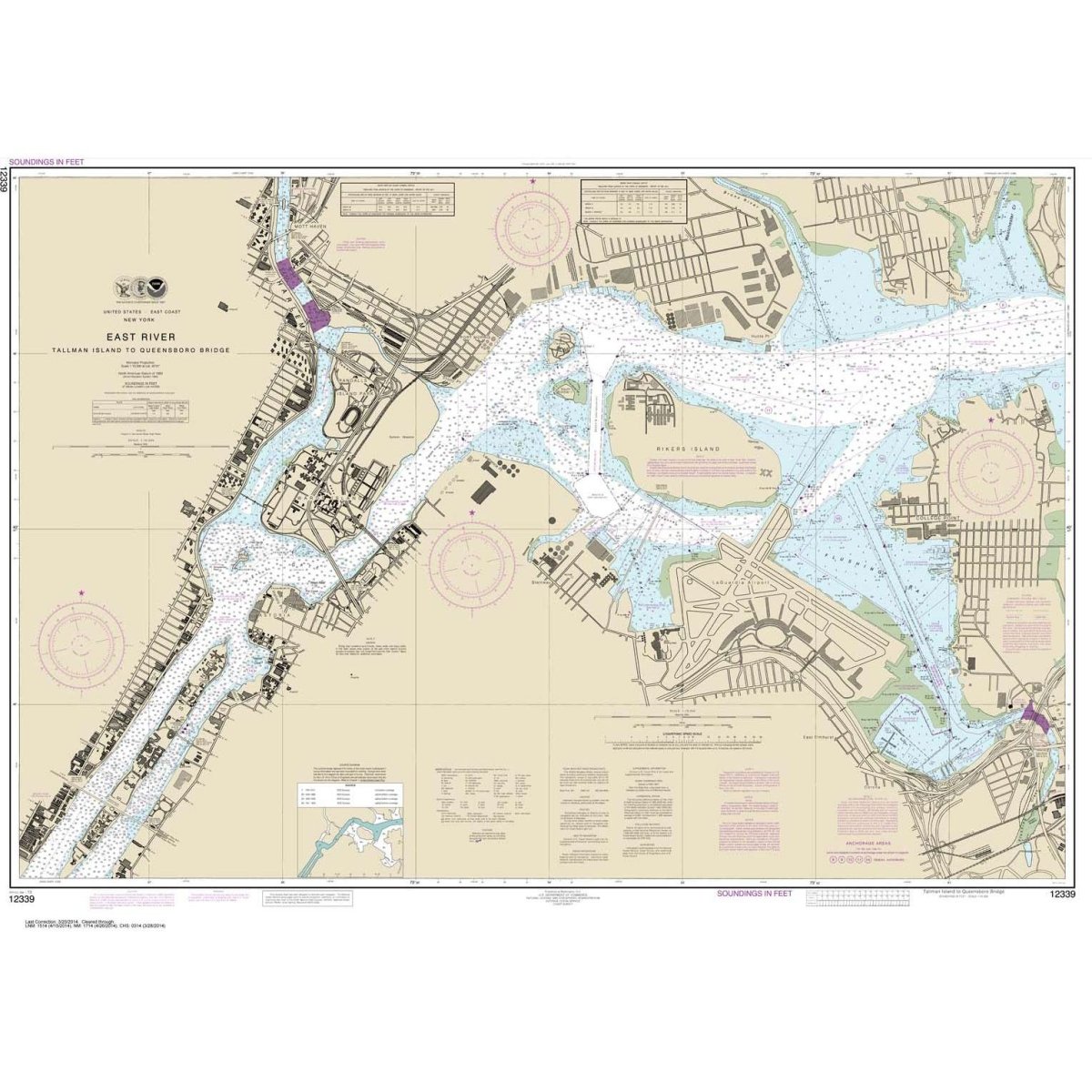 NOAA Chart 12339: East River Tallman Island to Queensboro Bridge - Life Raft Professionals