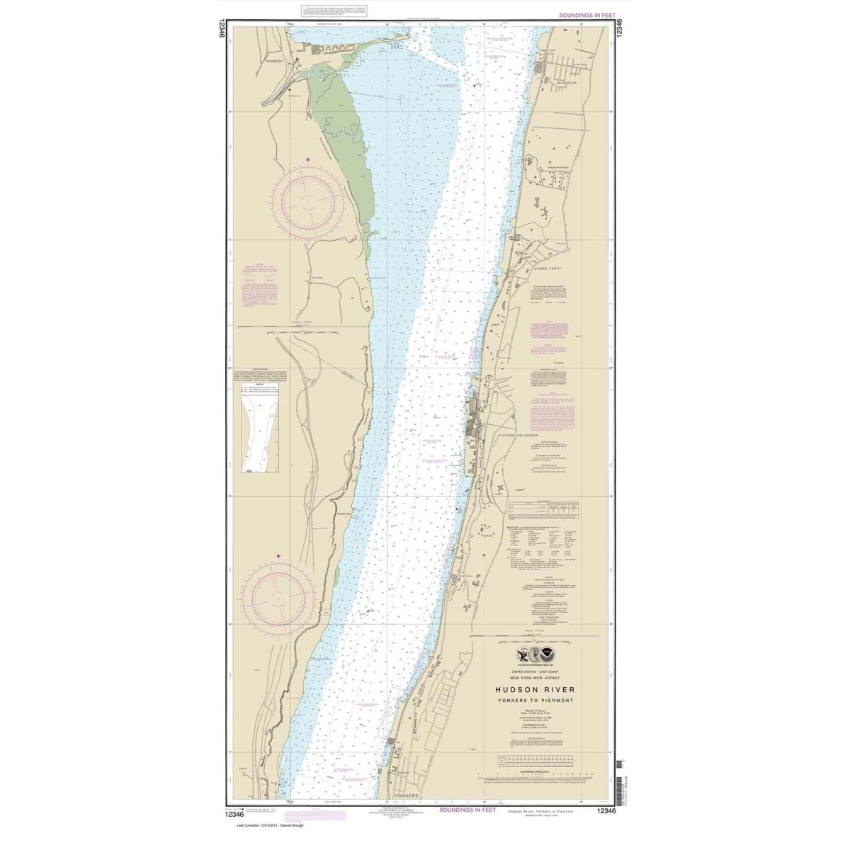 NOAA Chart 12346: Hudson River Yonkers to Piermont - Life Raft Professionals