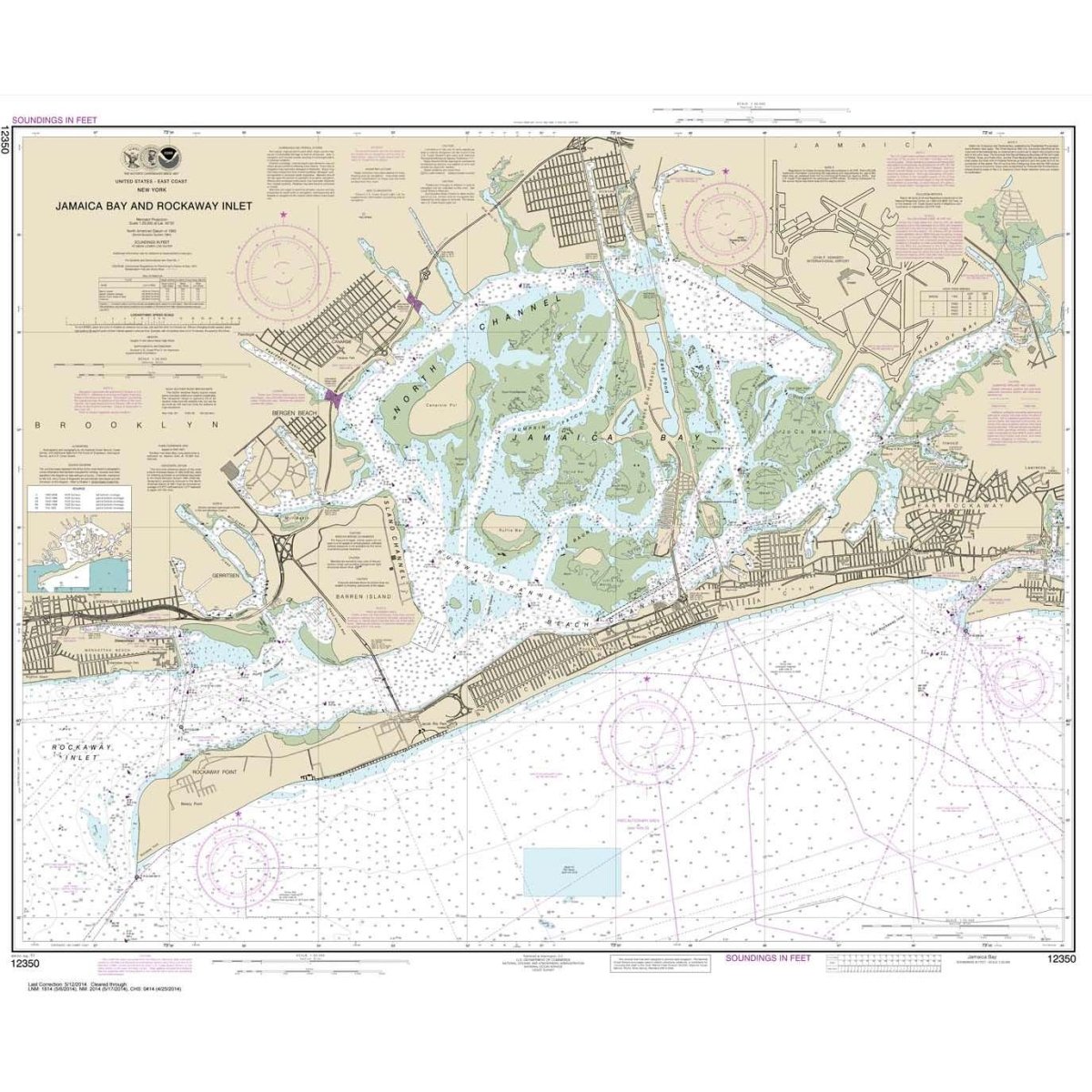 NOAA Chart 12350: Jamaica Bay and Rockaway Inlet - Life Raft Professionals
