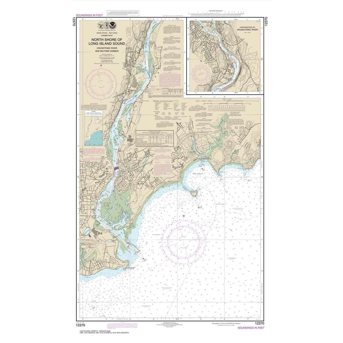 NOAA Chart 12370: North Shore of Long Island Sound Housatonic River and Milford Harbor - Life Raft Professionals