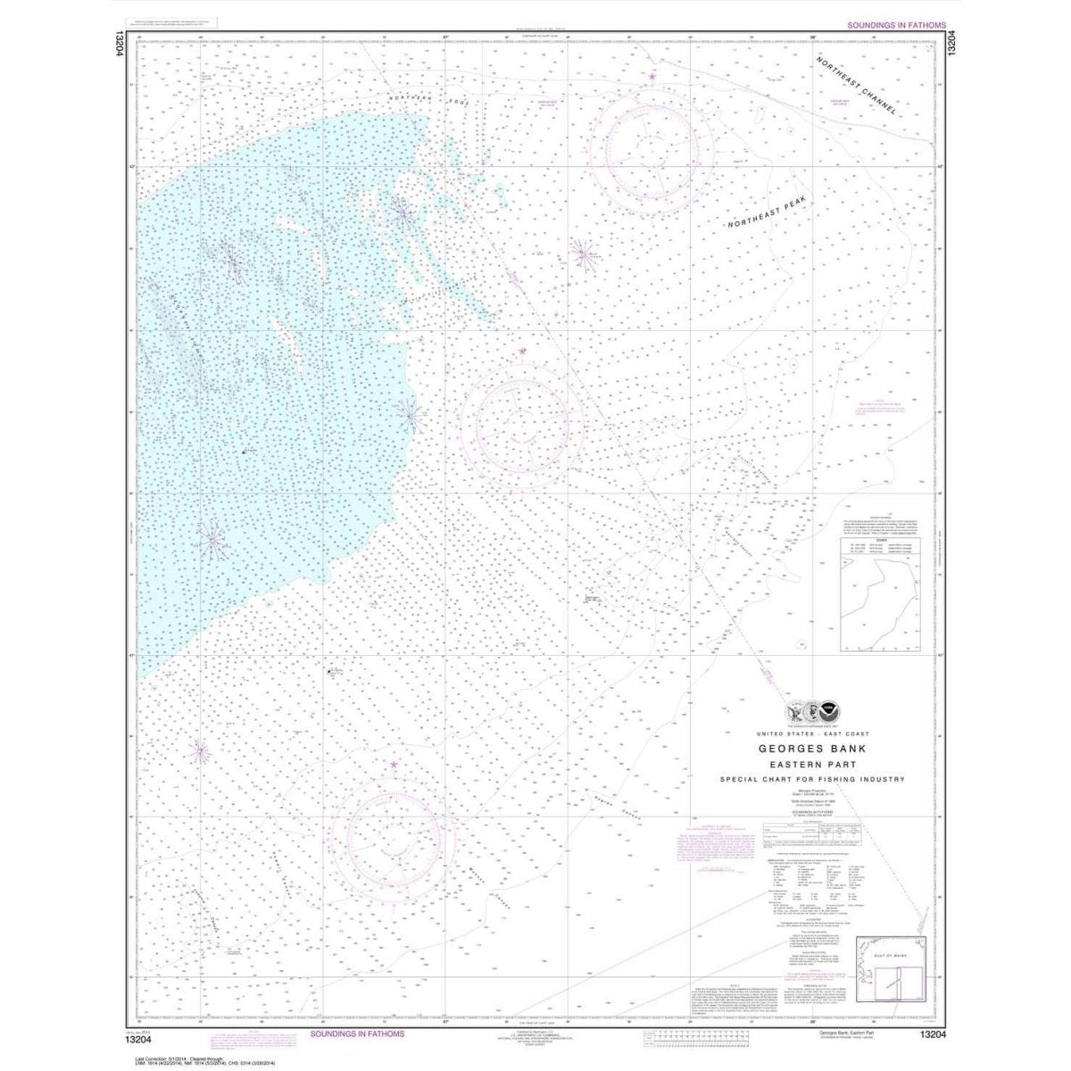 NOAA Chart 13204: Georges Bank Eastern part - Life Raft Professionals