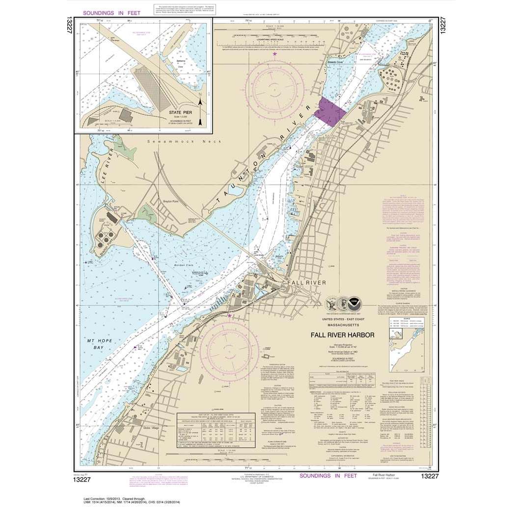 NOAA Chart 13227: Fall River Harbor; State Pier - Life Raft Professionals
