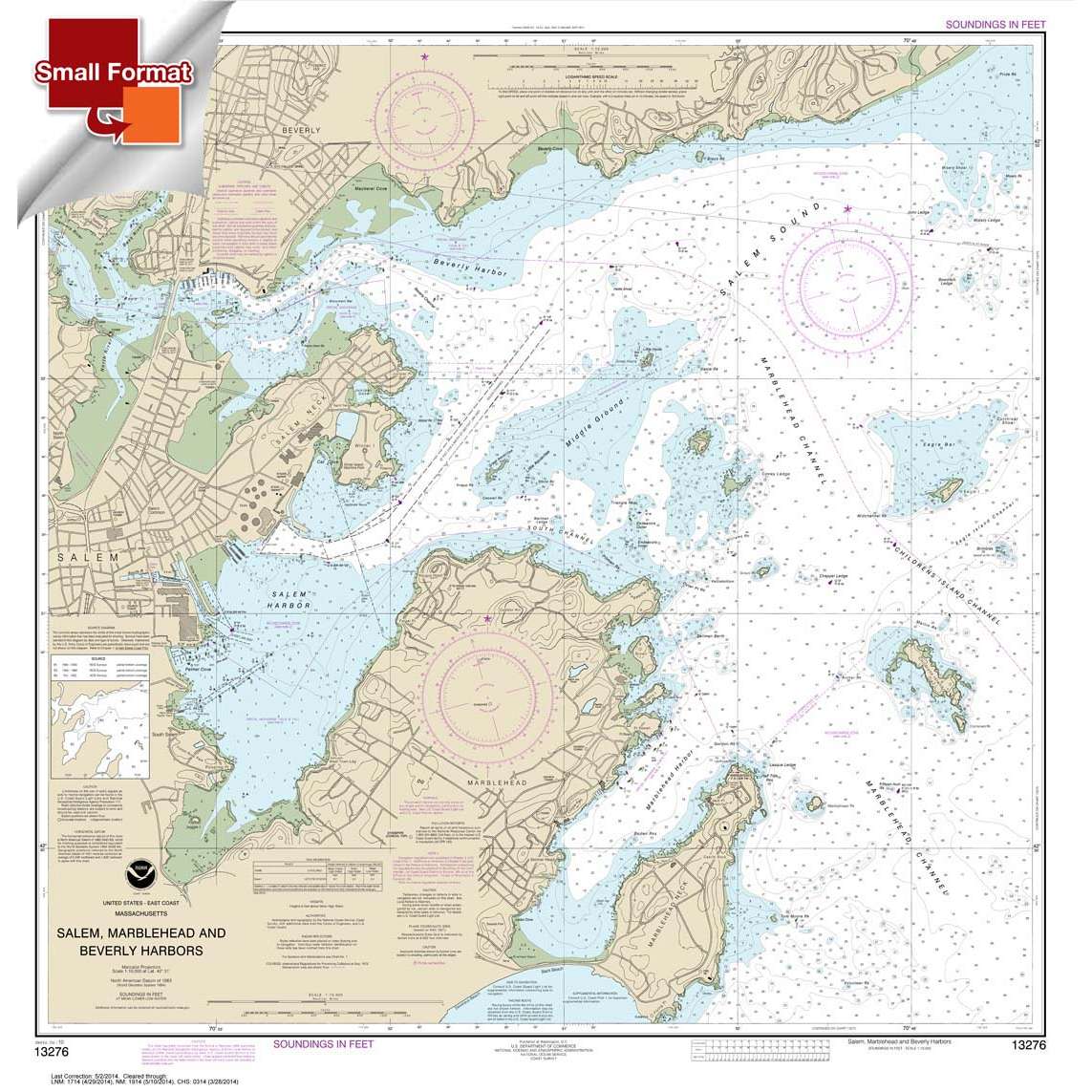 NOAA Chart 13276: Salem: Marblehead and Beverly Harbors - Life Raft Professionals