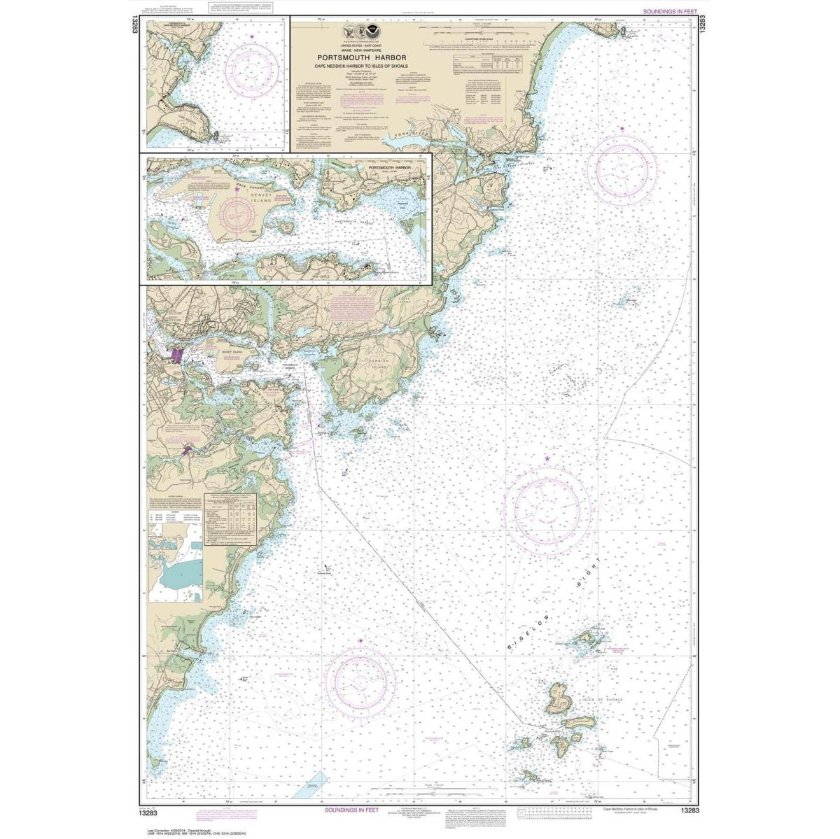 NOAA Chart 13283: Portsmouth Harbor Cape Neddick Harbor to Isles of Shoals; Portsmouth Harbor - Life Raft Professionals