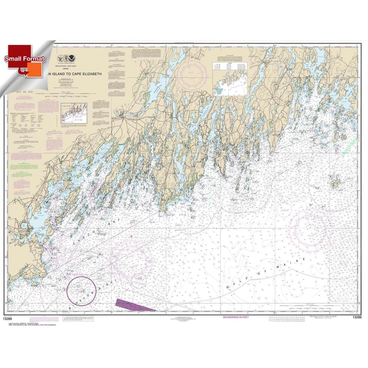 NOAA Chart 13288: Monhegan Island to Cape Elizabeth - Life Raft Professionals