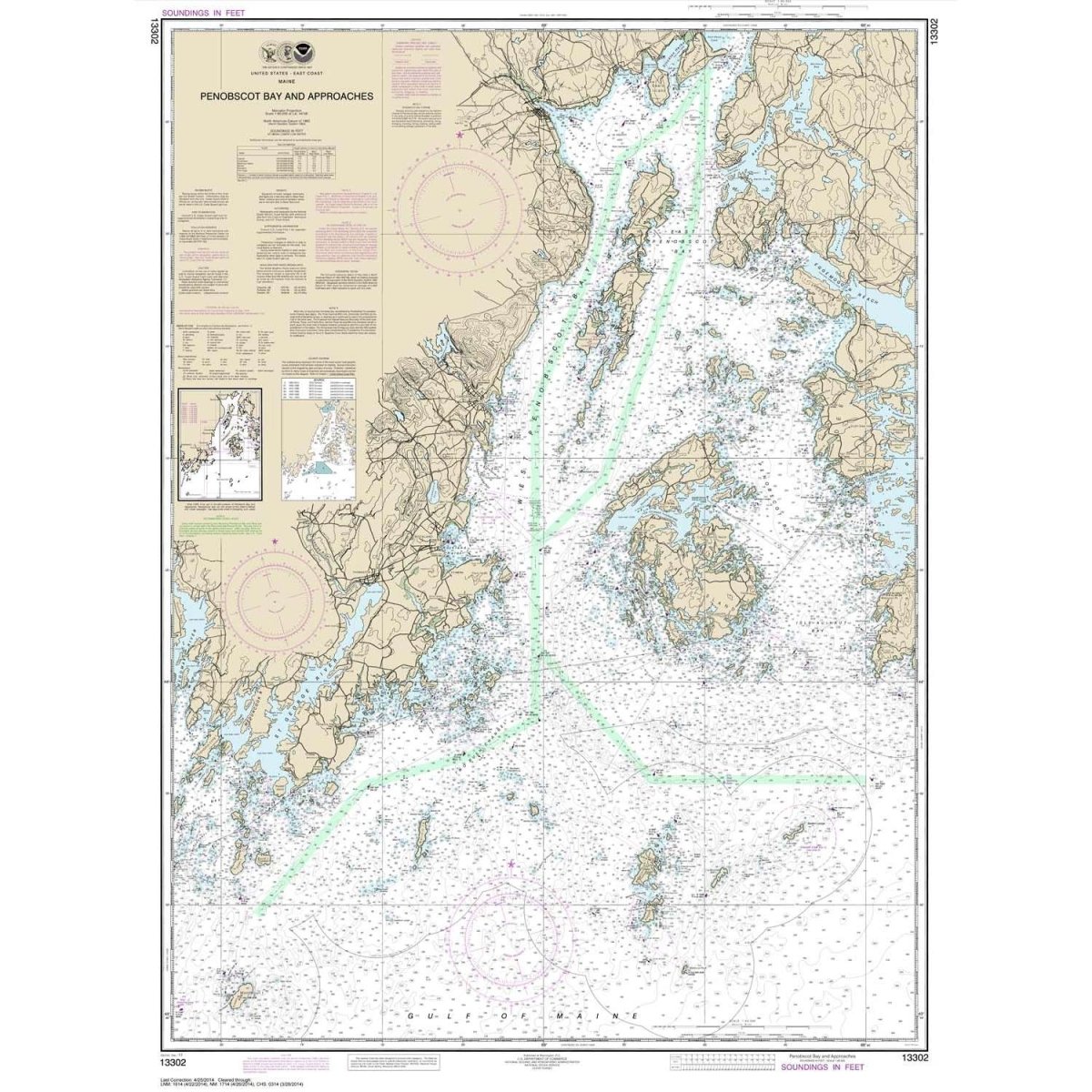 NOAA Chart 13302: Penobscot Bay and Approaches - Life Raft Professionals