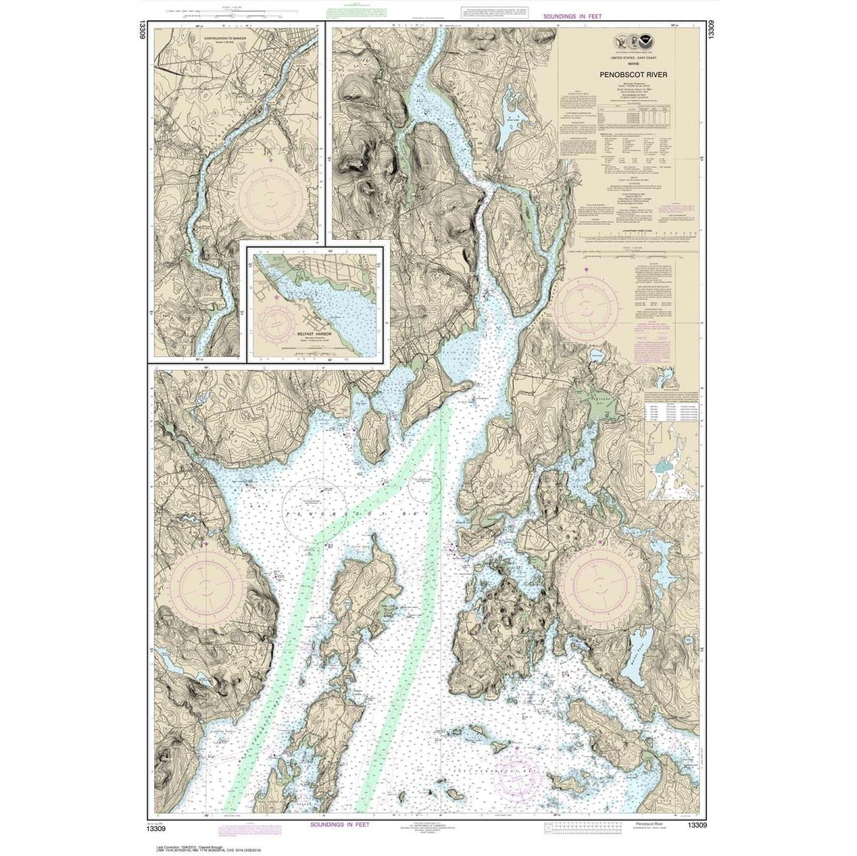 NOAA Chart 13309: Penobscot River; Belfast Harbor - Life Raft Professionals