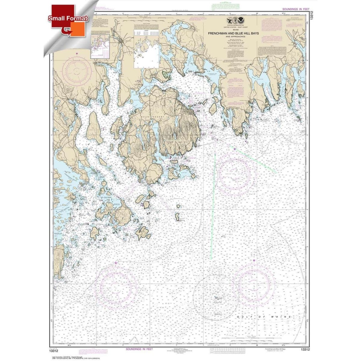 NOAA Chart 13312: Frenchman and Blue Hill Bays and Approaches - Life Raft Professionals