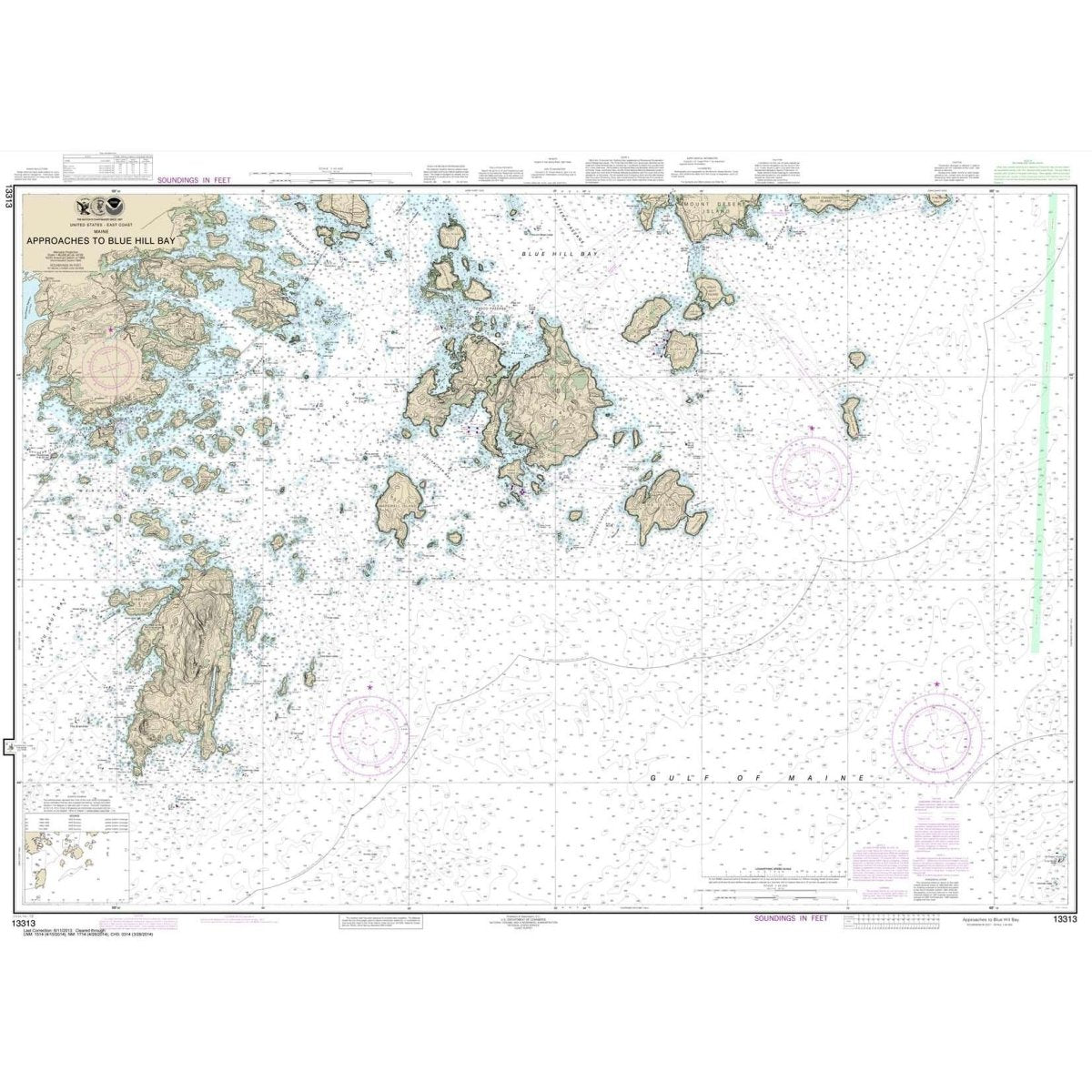 NOAA Chart 13313: Approaches to Blue Hill Bay - Life Raft Professionals