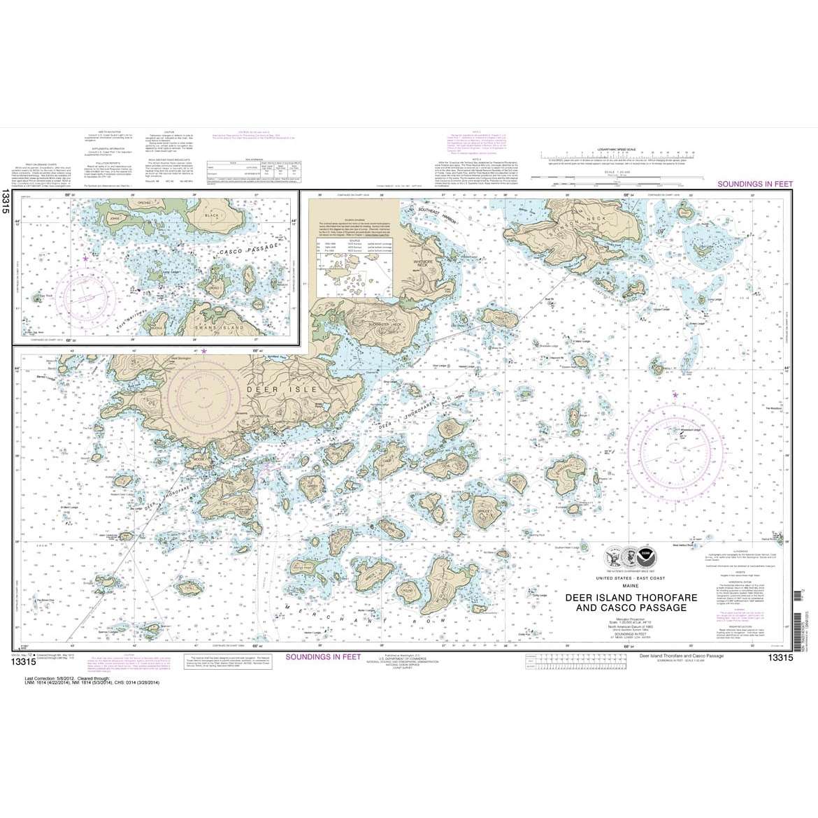 NOAA Chart 13315: Deer Island Thorofare and Casco Passage - Life Raft Professionals