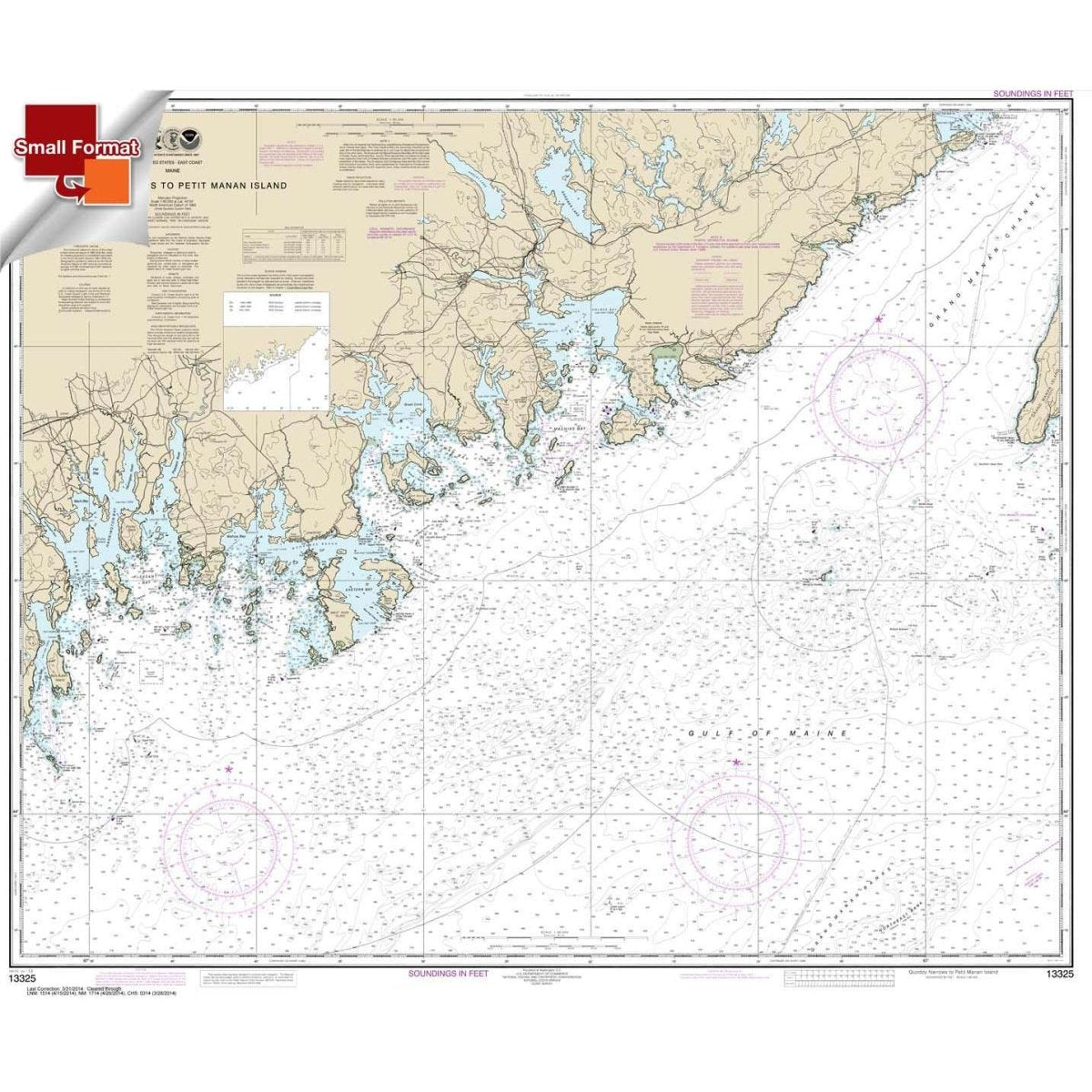 NOAA Chart 13325: Quoddy Narrows to Petit Manan lsland - Life Raft Professionals