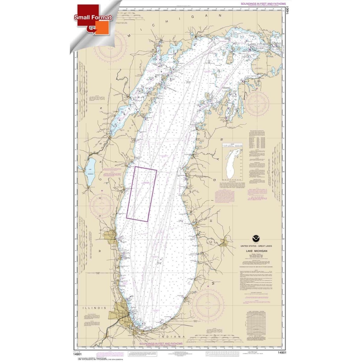 NOAA Chart 14901: Lake Michigan (Mercator Projection) - Life Raft Professionals
