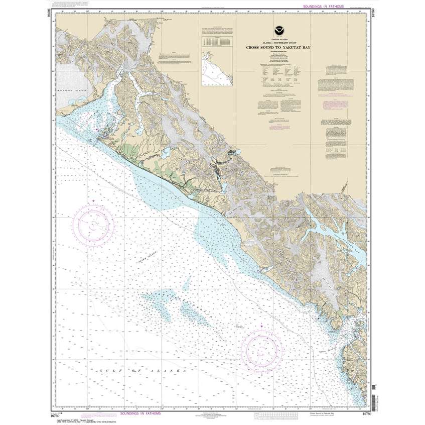 NOAA Chart 16760: Cross Sound to Yakutat Bay - Life Raft Professionals