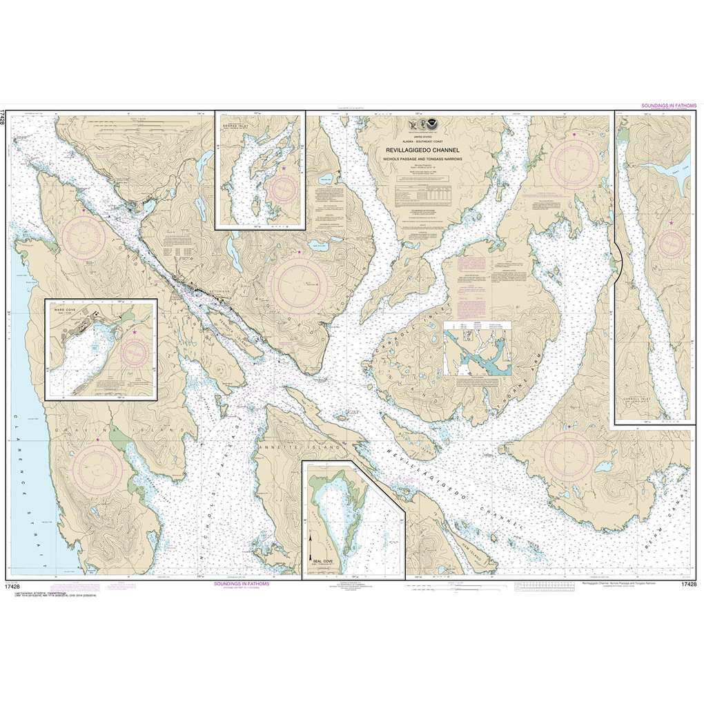 NOAA Chart 17428: Revillagigedo Channel: Nichols Passage: and Tongass Narrows; Seal Cove; Ward Cove - Life Raft Professionals