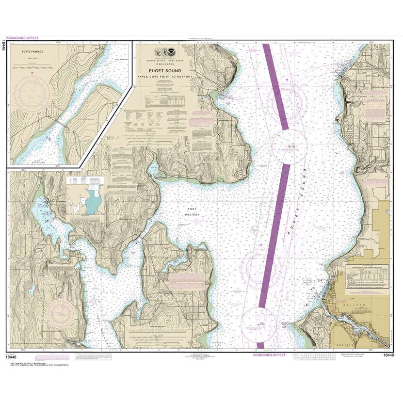 NOAA Chart 18446: Puget Sound-Apple Cove Point to Keyport; Agate Passage - Life Raft Professionals