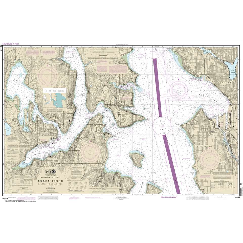 NOAA Chart 18449: Puget Sound-Seattle to Bremerton - Life Raft Professionals