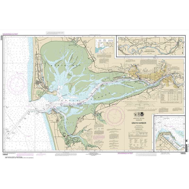 NOAA Chart 18502: Grays Harbor; Westhaven Cove - Life Raft Professionals