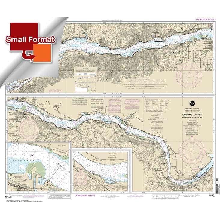 NOAA Chart 18532: Columbia River Bonneville To The Dalles; The Dalles; Hood River - Life Raft Professionals