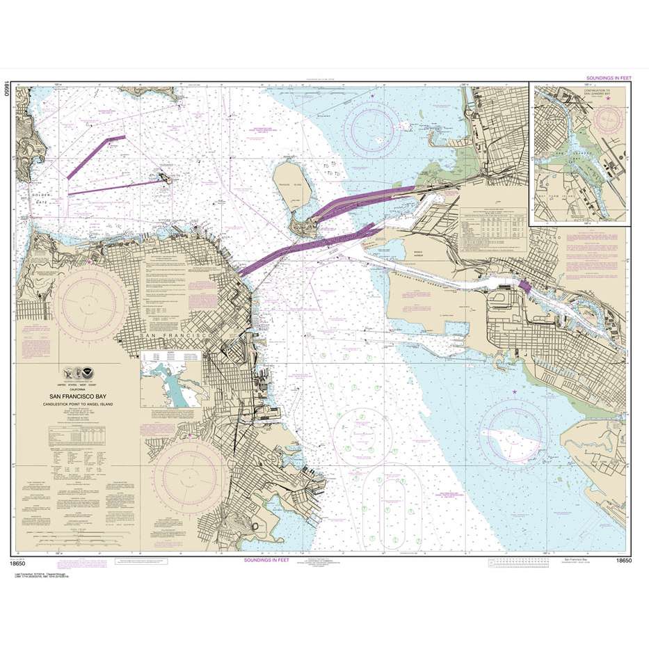 NOAA Chart 18650: San Francisco Bay Candlestick Point to Angel Island - Life Raft Professionals