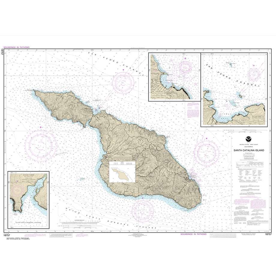 NOAA Chart 18757: Santa Catalina Island; Avalon Bay; Catalina Harbor; Isthmus Cove - Life Raft Professionals
