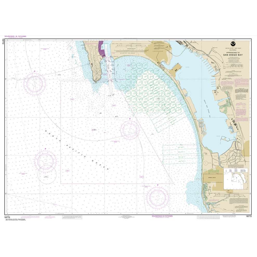NOAA Chart 18772: Approaches to San Diego Bay - Life Raft Professionals