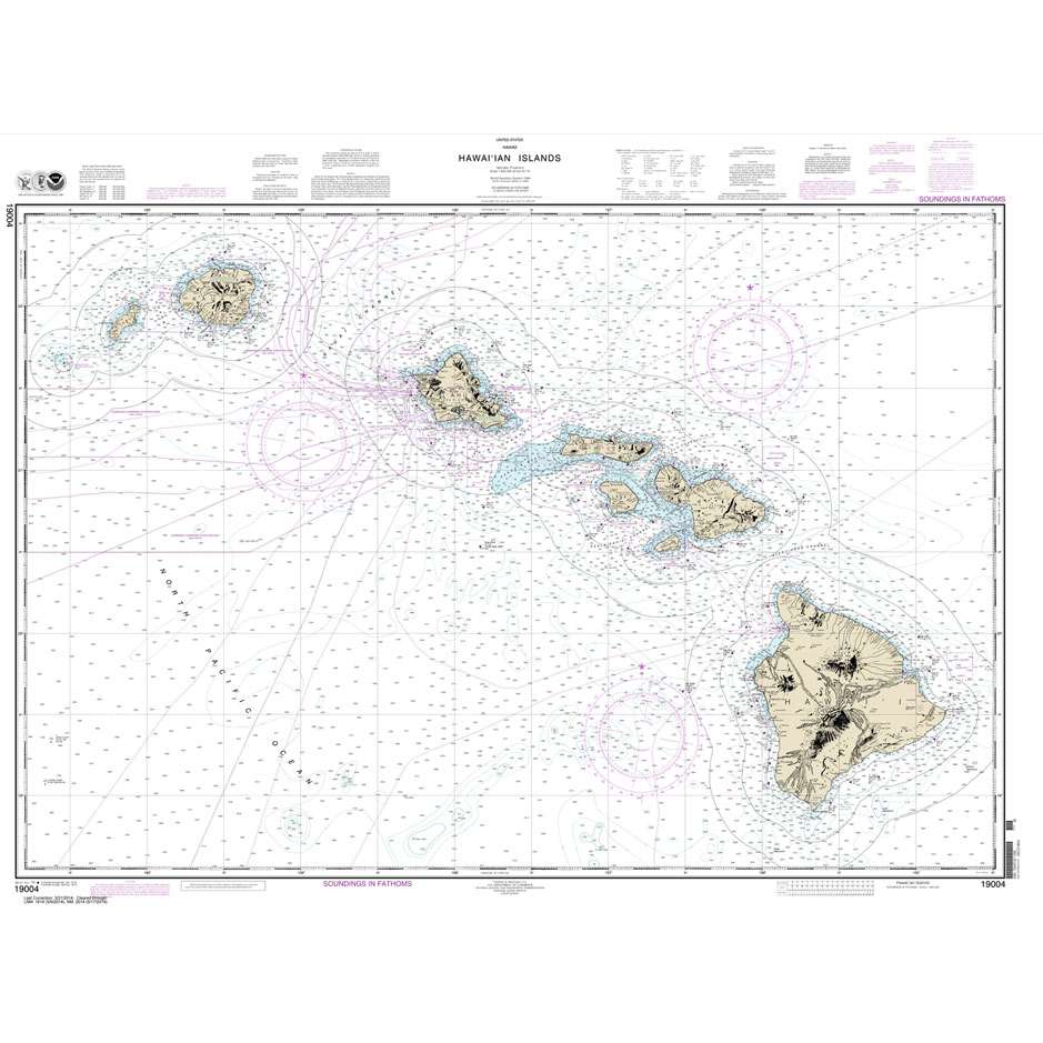 NOAA Chart 19004: Hawai'ian Islands - Life Raft Professionals