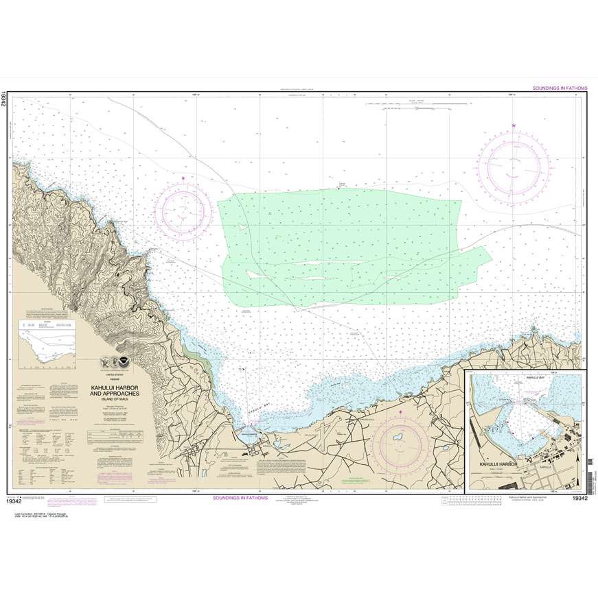 NOAA Chart 19342: Kahului Harbor and approaches; Kahului Harbor - Life Raft Professionals